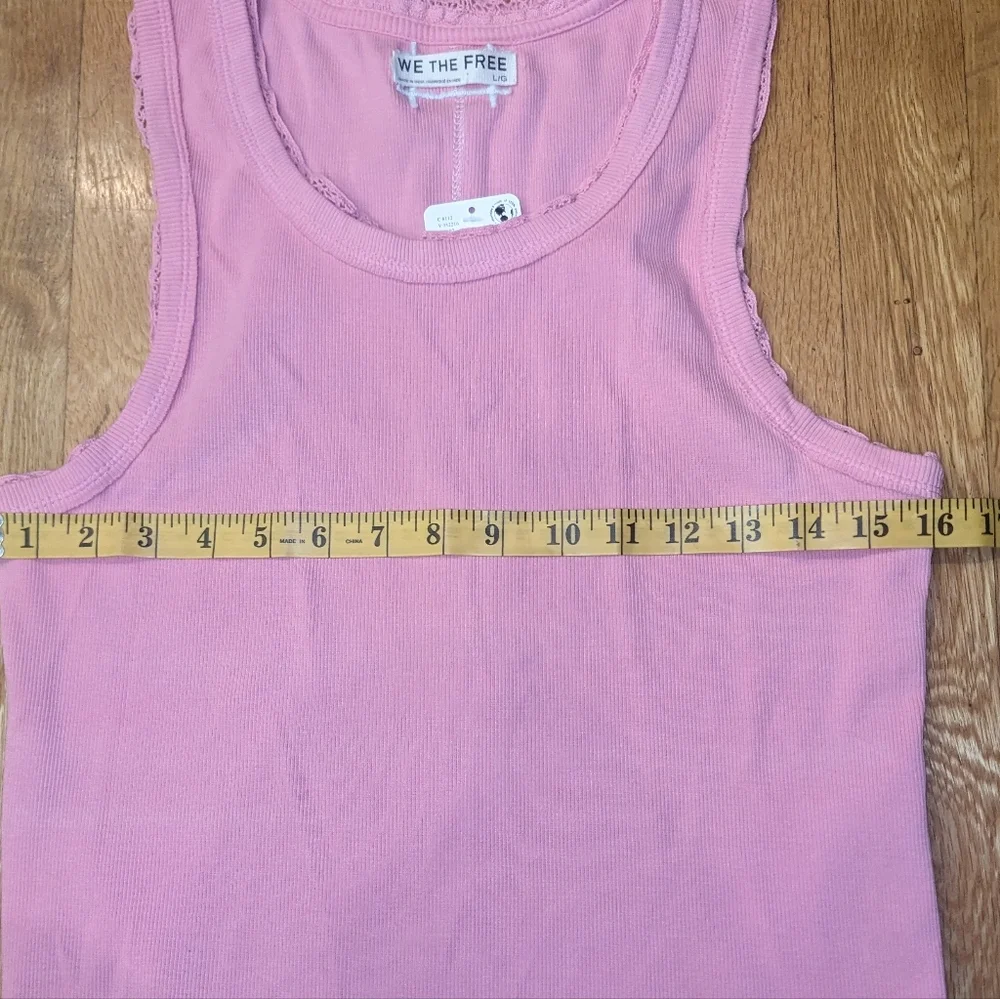 Free People Rowan Tank in Pink Carnation sz LRG​ - Picture 5 of 9